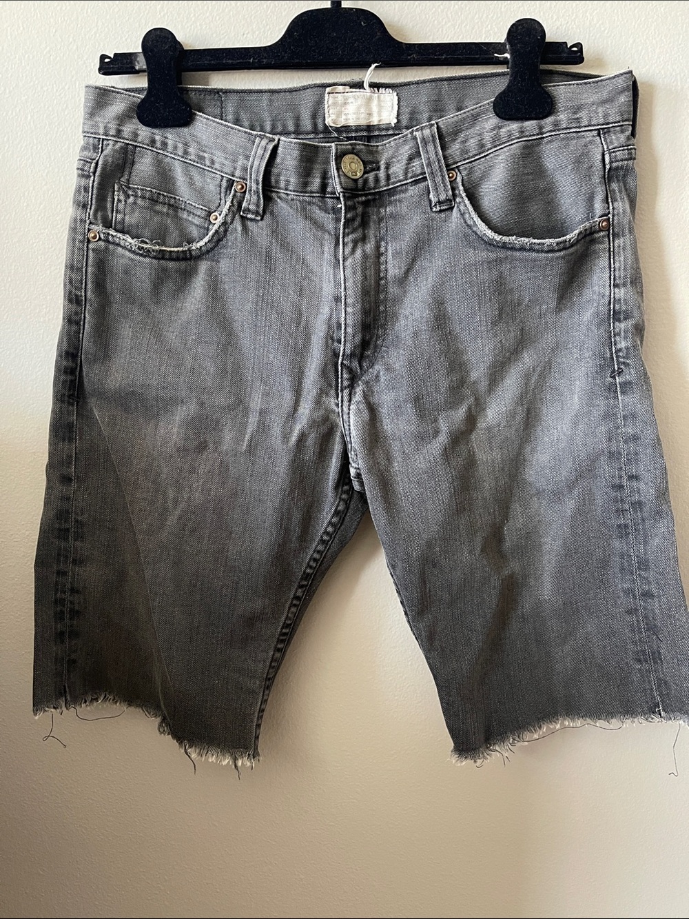 Current/Elliott Gray Cutoff Denim Shorts